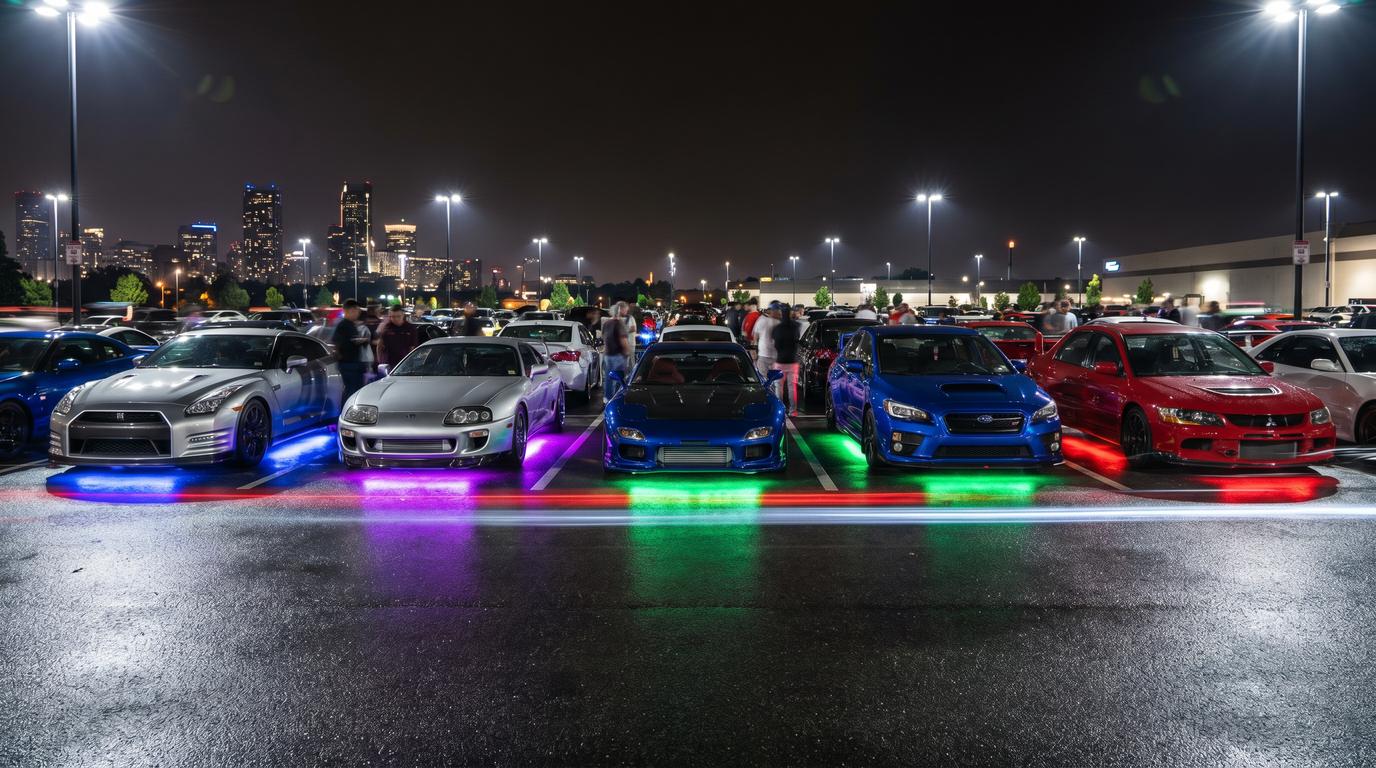 蘑菇视频视频-改装车聚会夜景